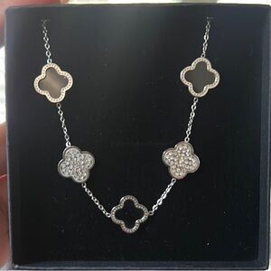 Elegant Silver Clover Necklace